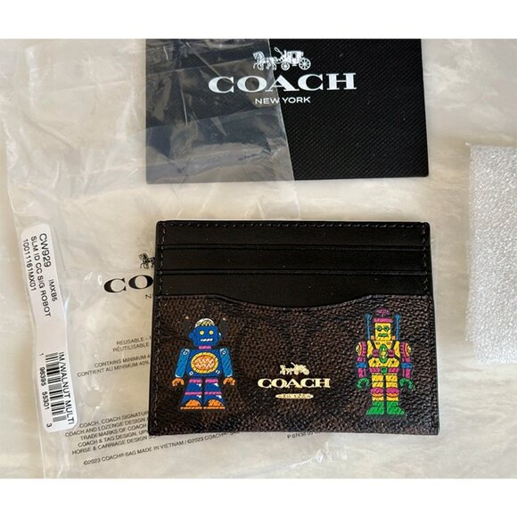 S NWT COACH COSMIC ROBOT SLIM ID/CARD CASE SIGNATURE CW929 - Picture 4 of 9
